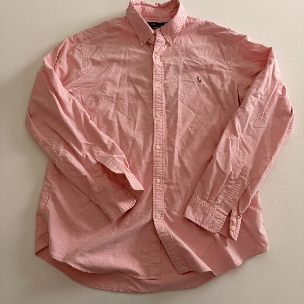 Ralph Lauren Polo Men's Slim Fit Long Sleeve Button-Down Oxford Shirt Pink XXL